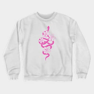 pink floral snake Crewneck Sweatshirt